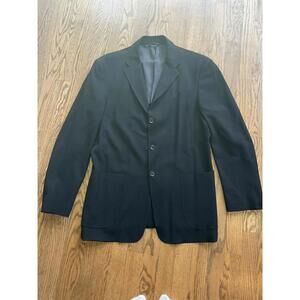 Vtg Armani Collezioni Men's 100% Wool 3 Button Blazer Black Sz 40